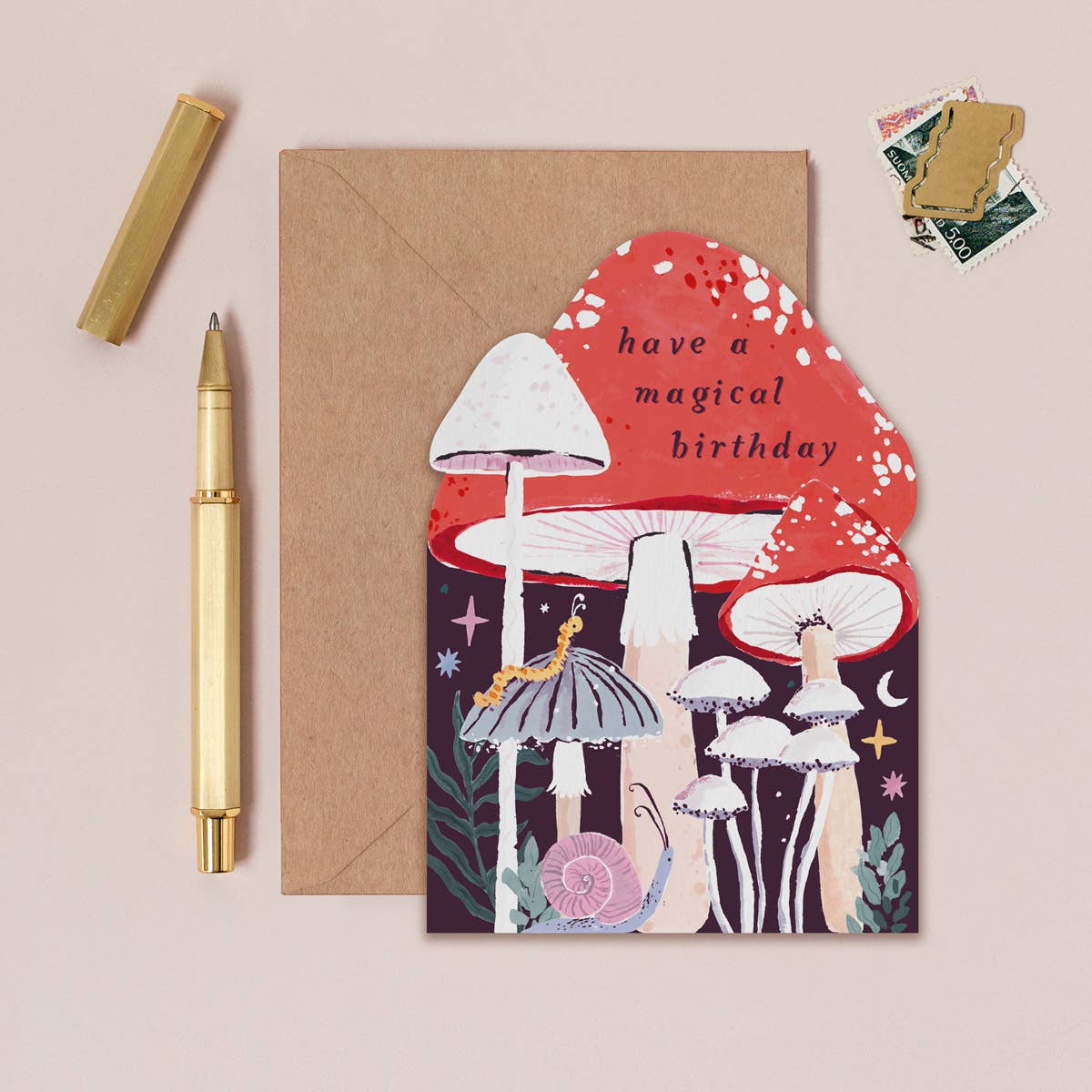 Mushroom Birthday Die-Cut Card
