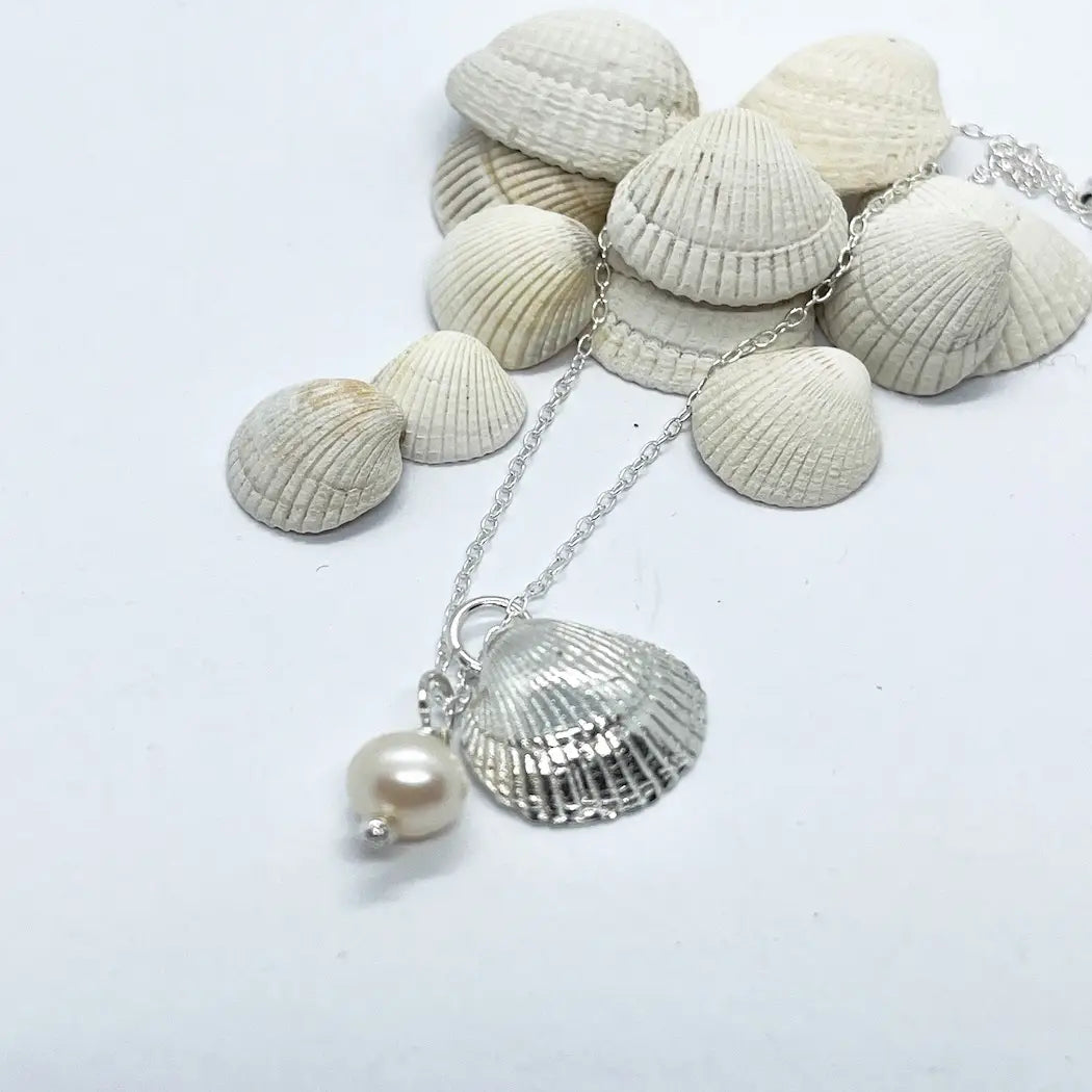 Silver Cockle Shell Necklace