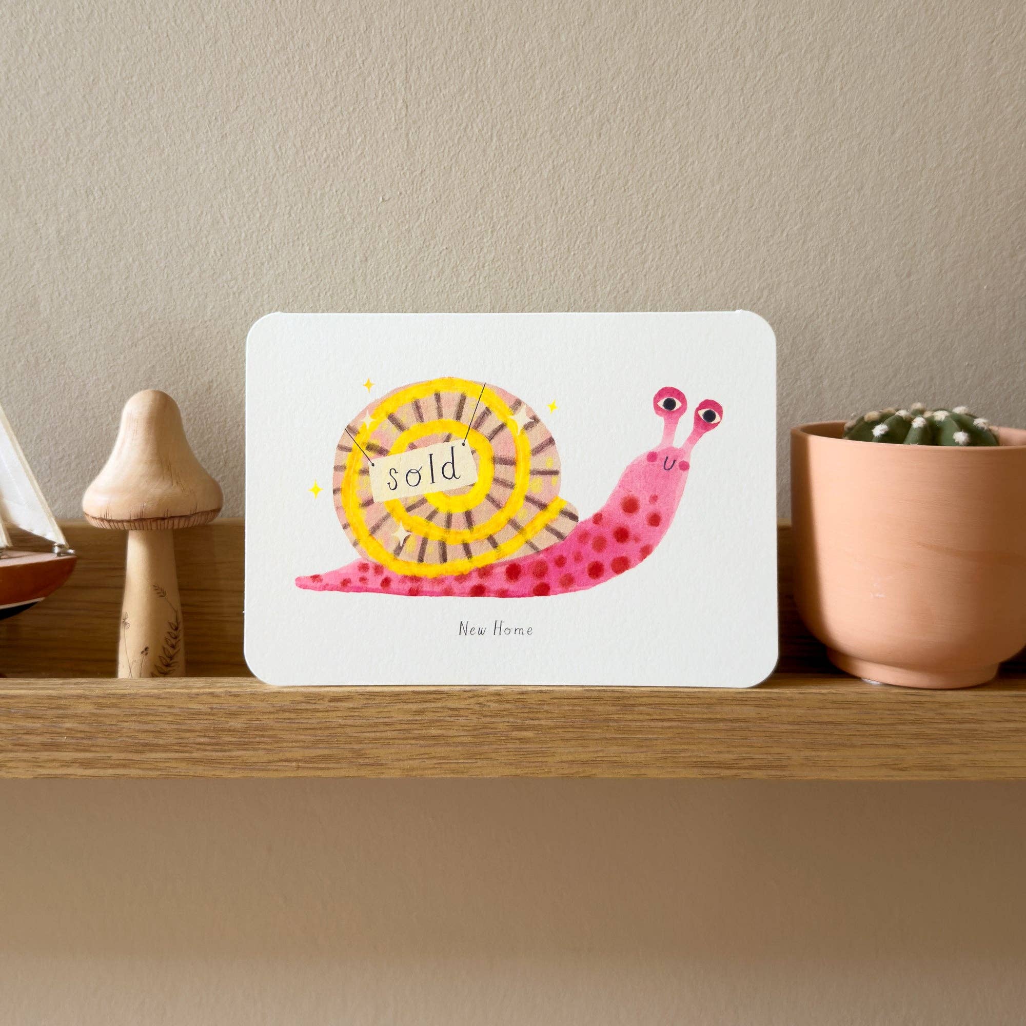 New Home Snail Greetings Card