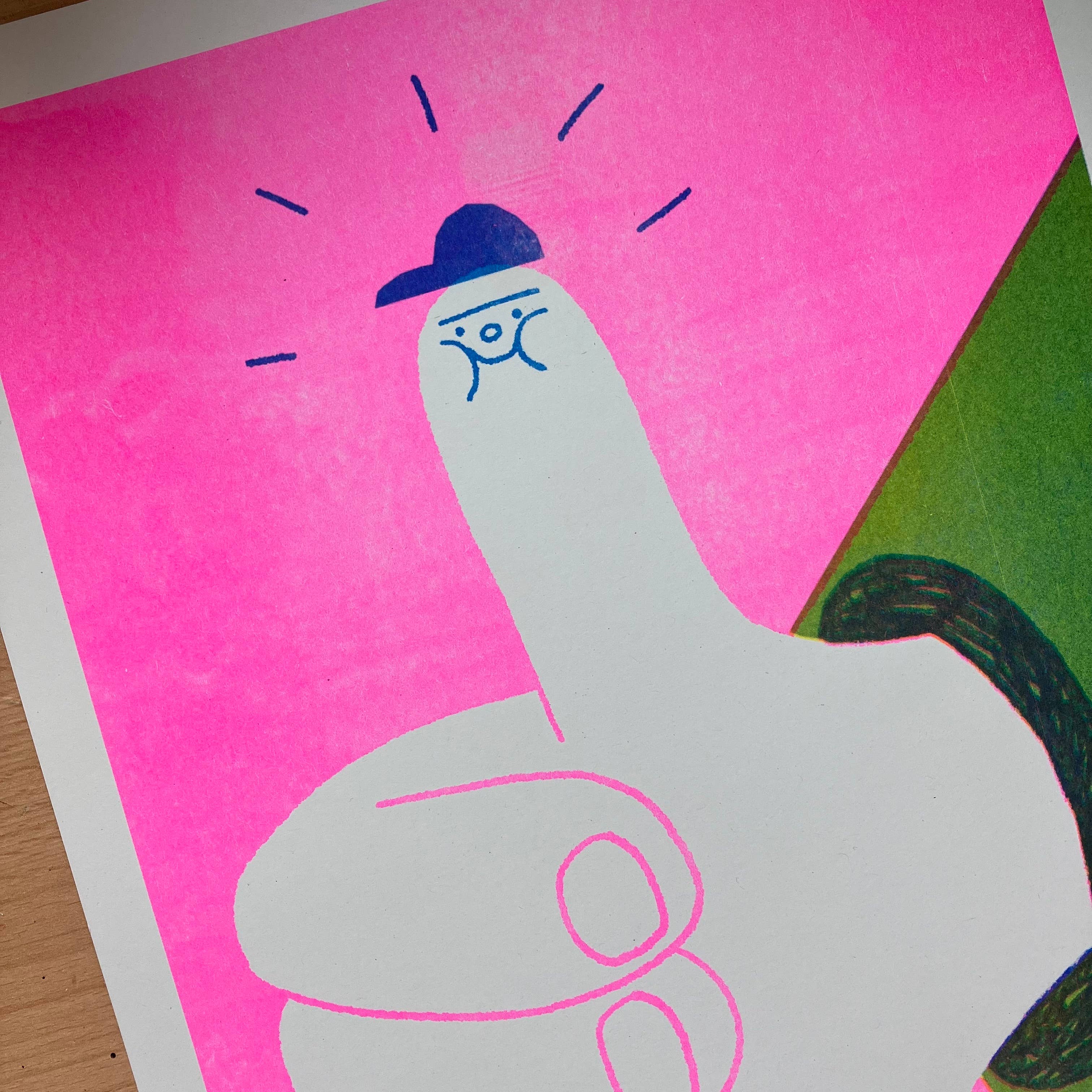 Thumbs Up A3 Riso Print