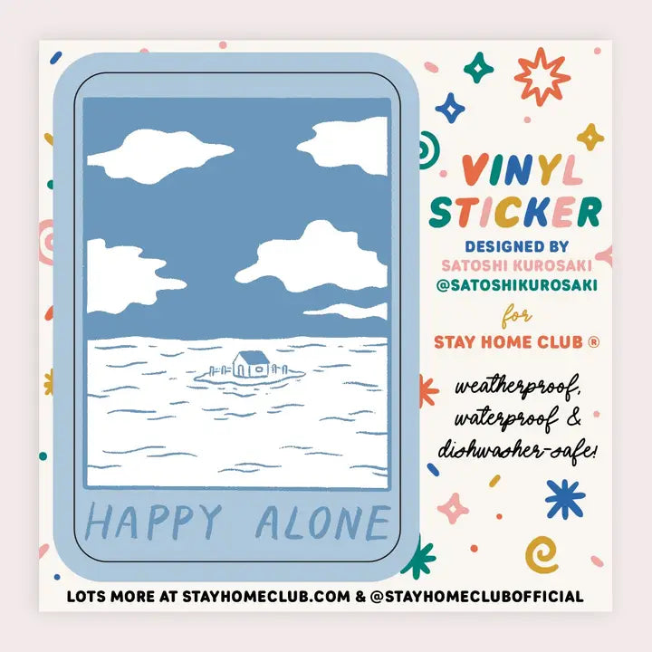 Happy Alone (Blue Skies) Vinyl Sticker