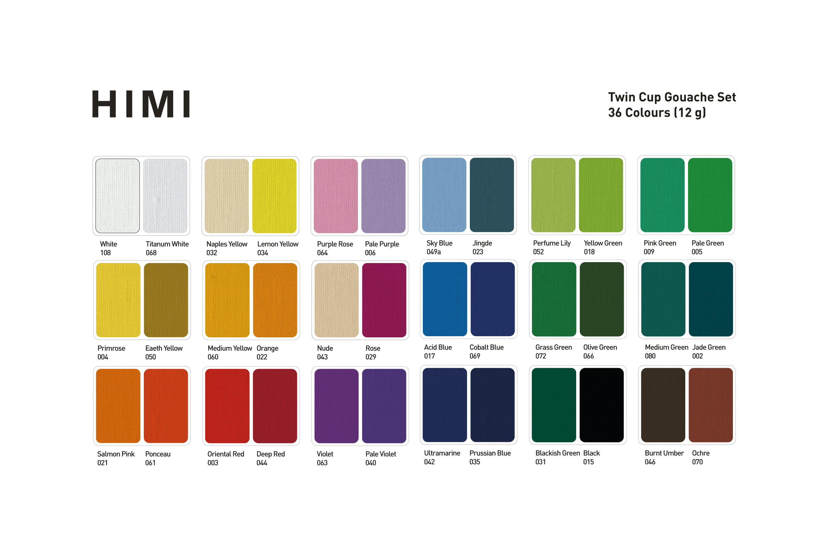 Twin Cup Gouache Paint Set (36 Colours)
