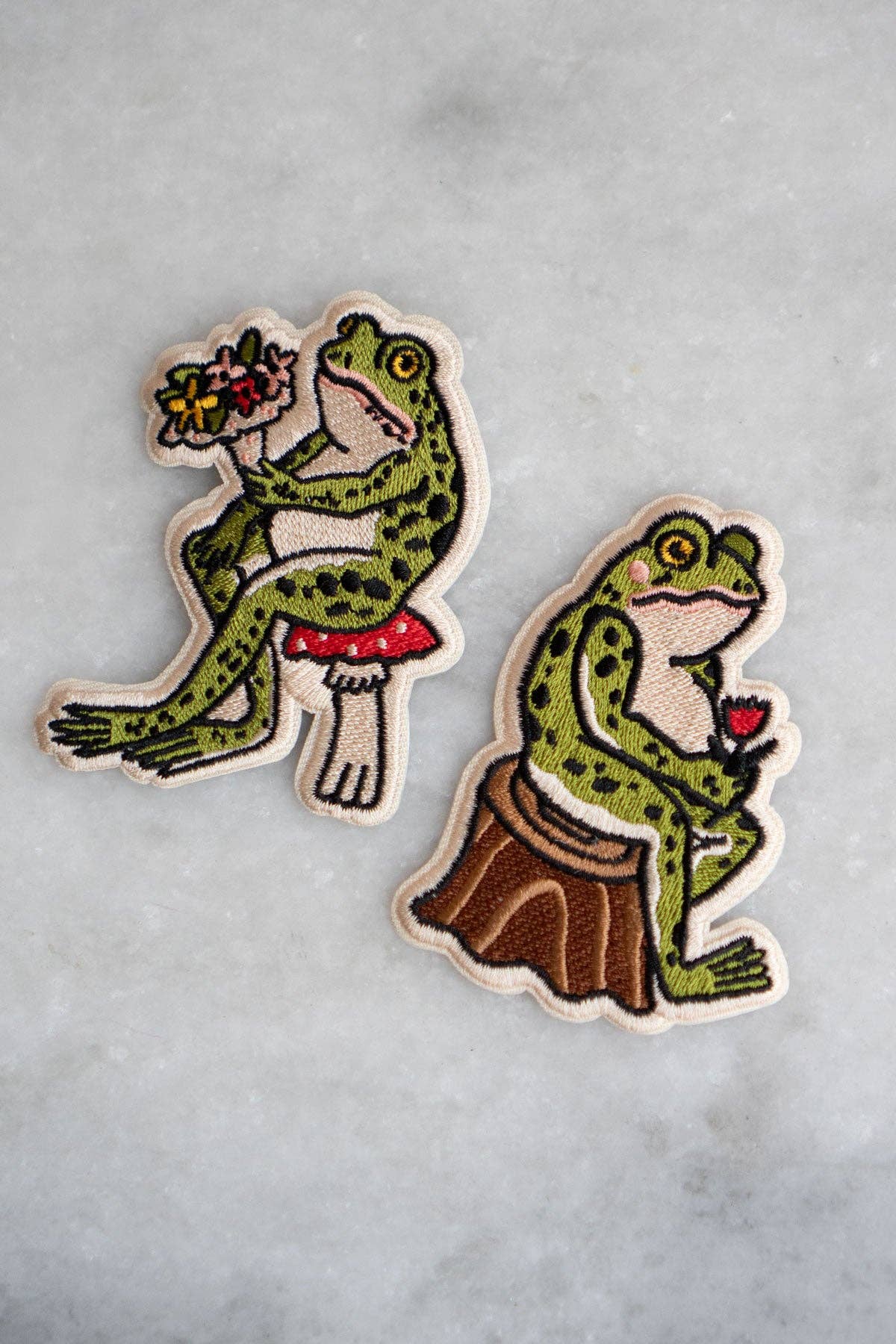 Froggy Embroidered Patch Set
