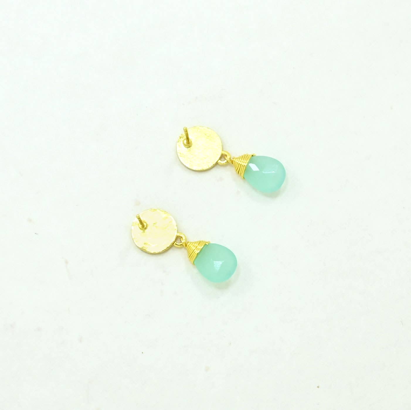Abigail Earring Gold Plated - Aqua Chalcedony