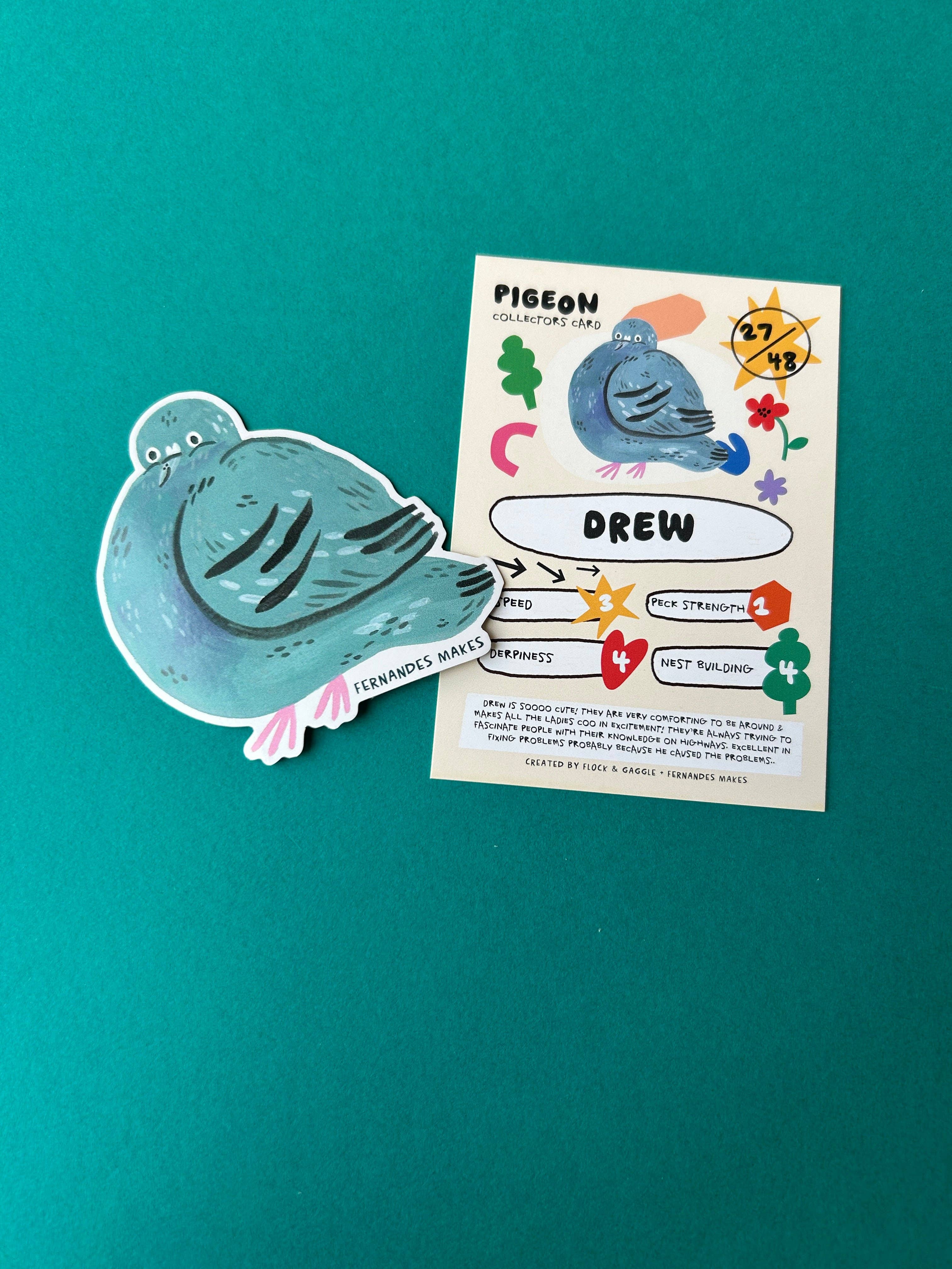 Glitter Tobias Pigeon Vinyl Sticker