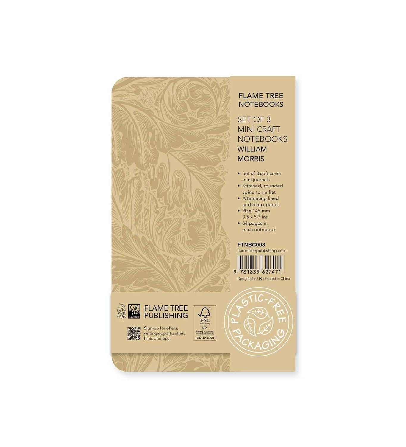 William Morris Set Of 3 Mini Craft Notebooks