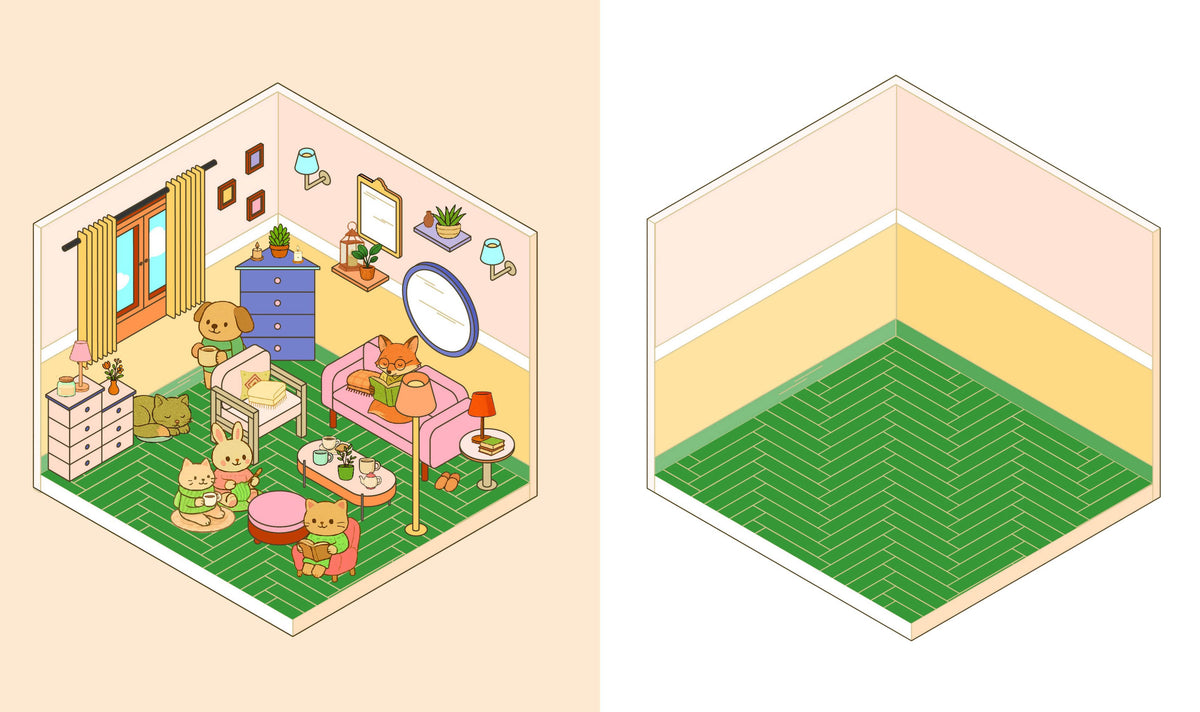 Cute 'n' Cozy Sticker Therapy: Homes