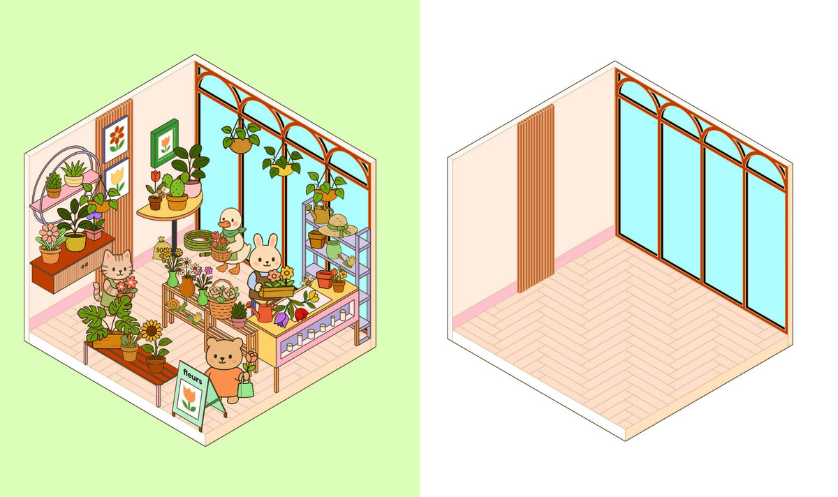 Cute 'n' Cozy Sticker Therapy: Flower Shops