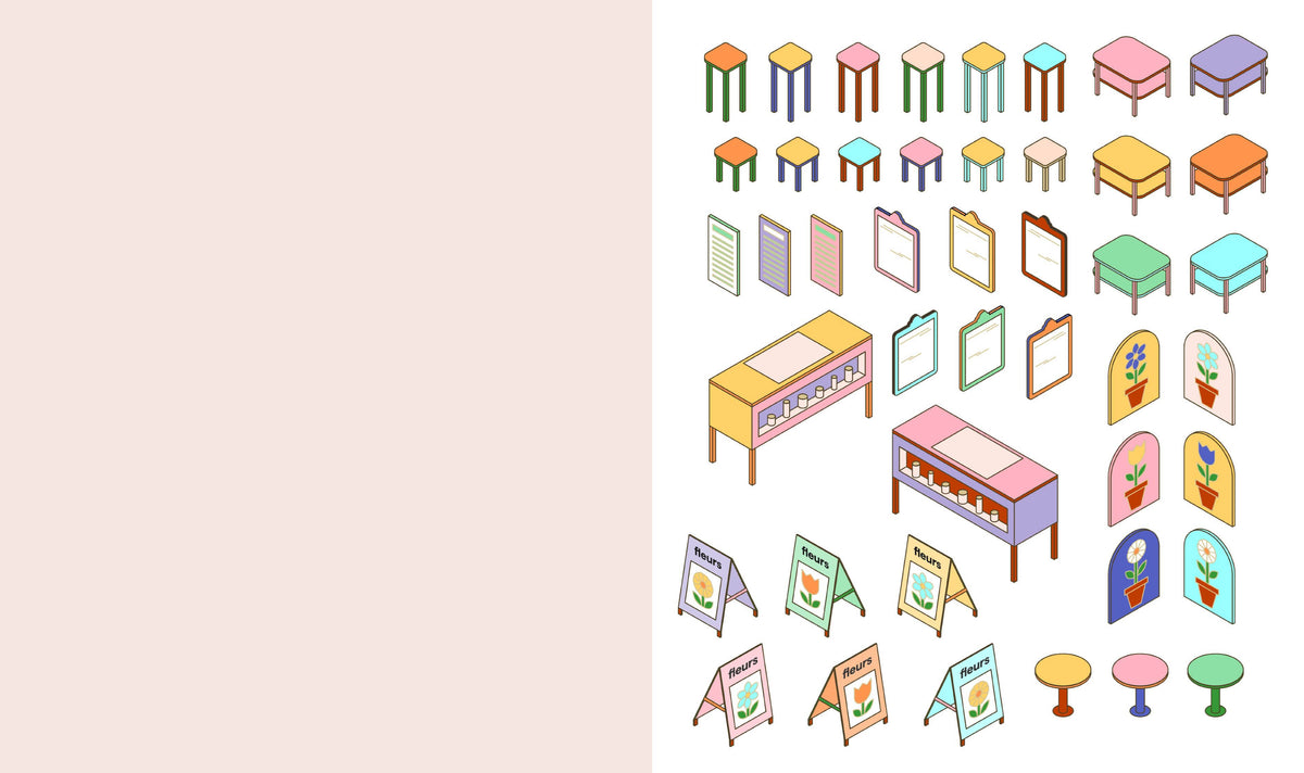 Cute 'n' Cozy Sticker Therapy: Flower Shops