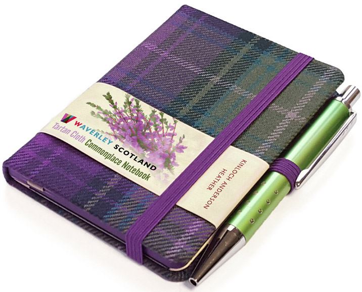 Heather Loch Tartan Cloth Notebook With Pen