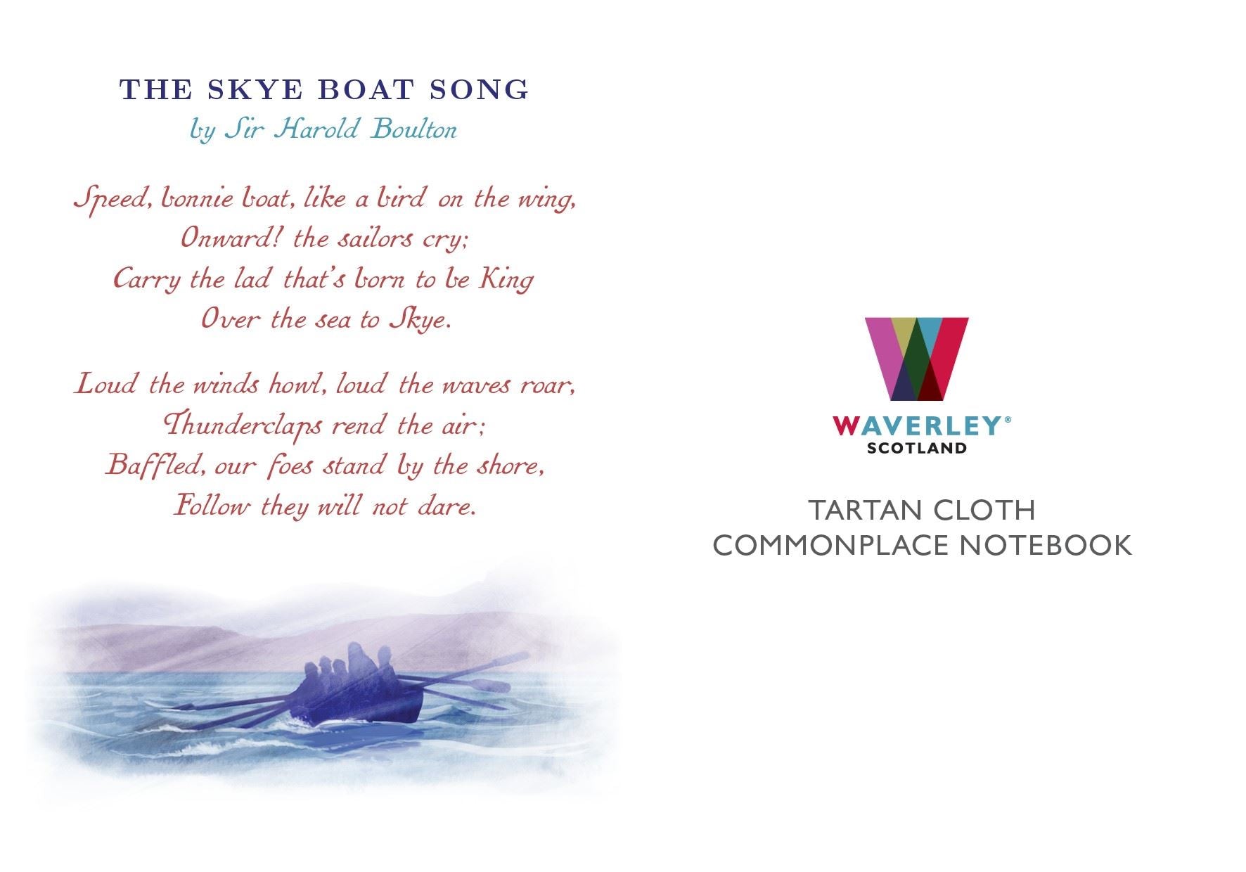 Skye Boat Song Tartan Cloth Notebook With Pen