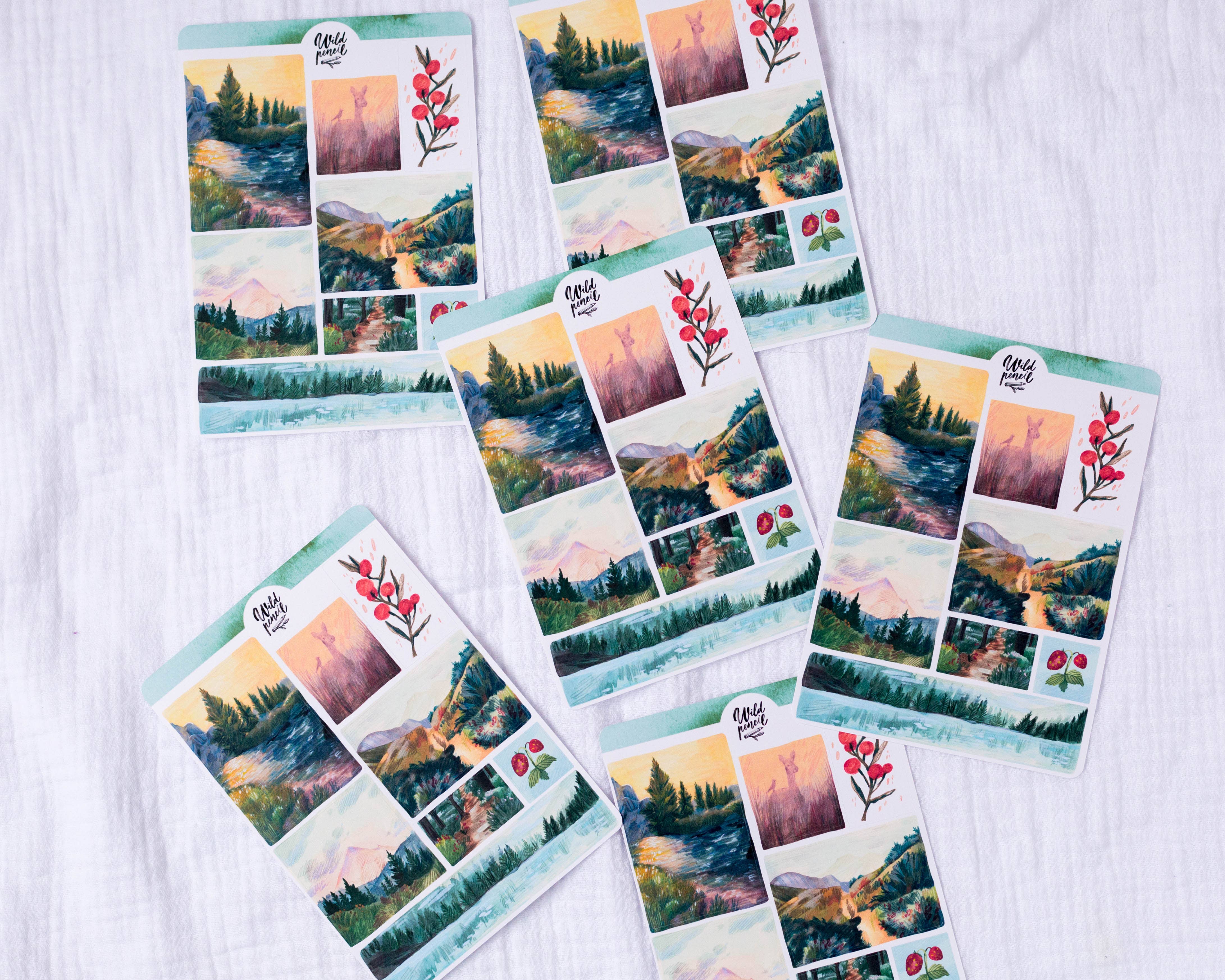 Forest Landscapes Sticker Sheet