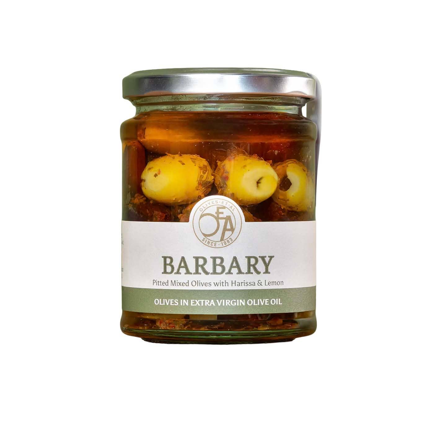 Barbary Mixed Pitted Olives in Extra Virgin Olive Oil