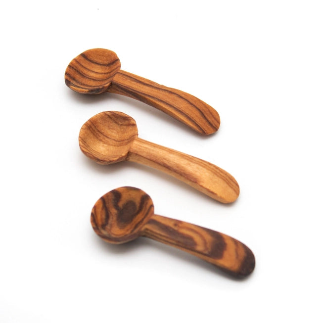 Olive Wood Small Salt Spoon