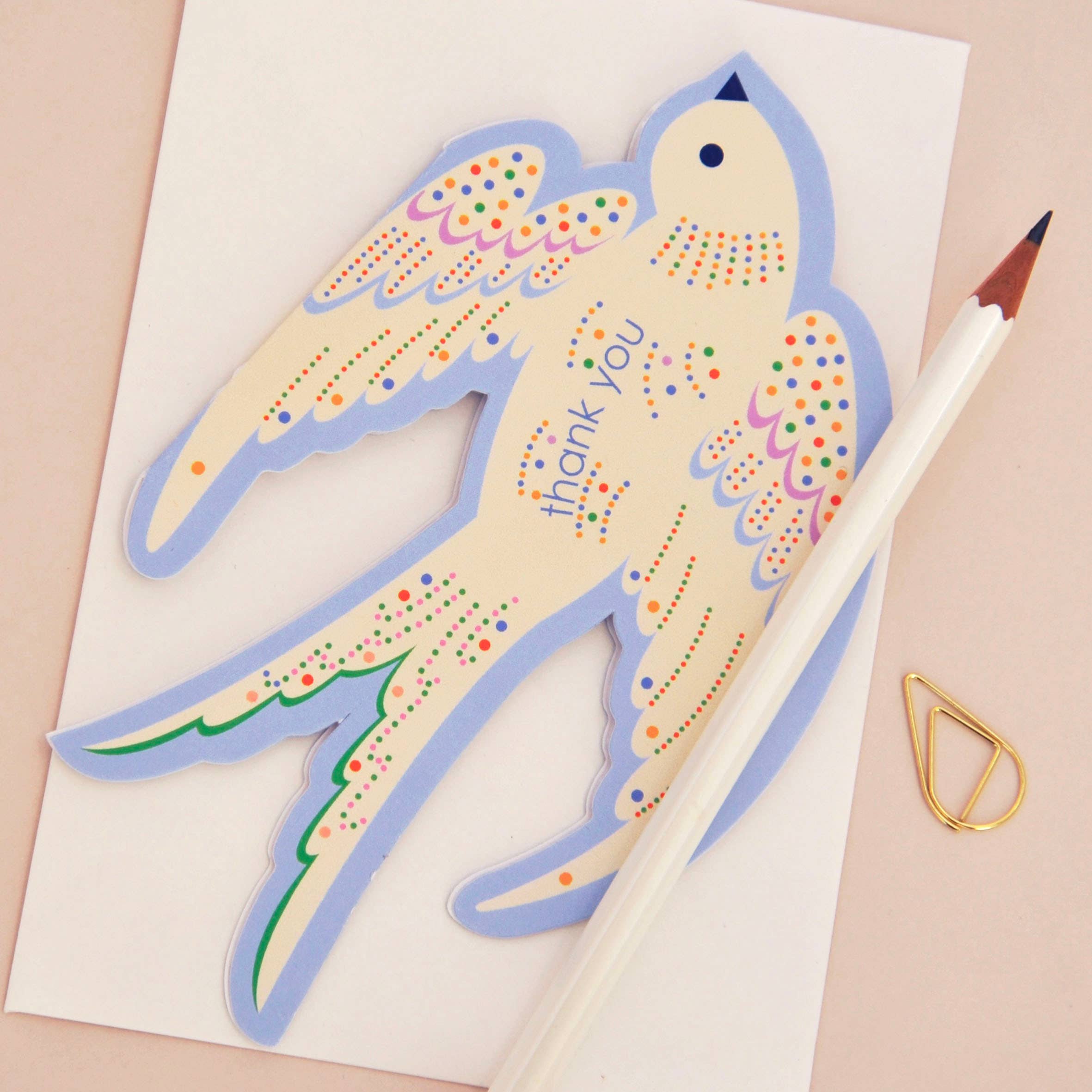 Thank You Die Cut Rocking Bird Keepsake Card