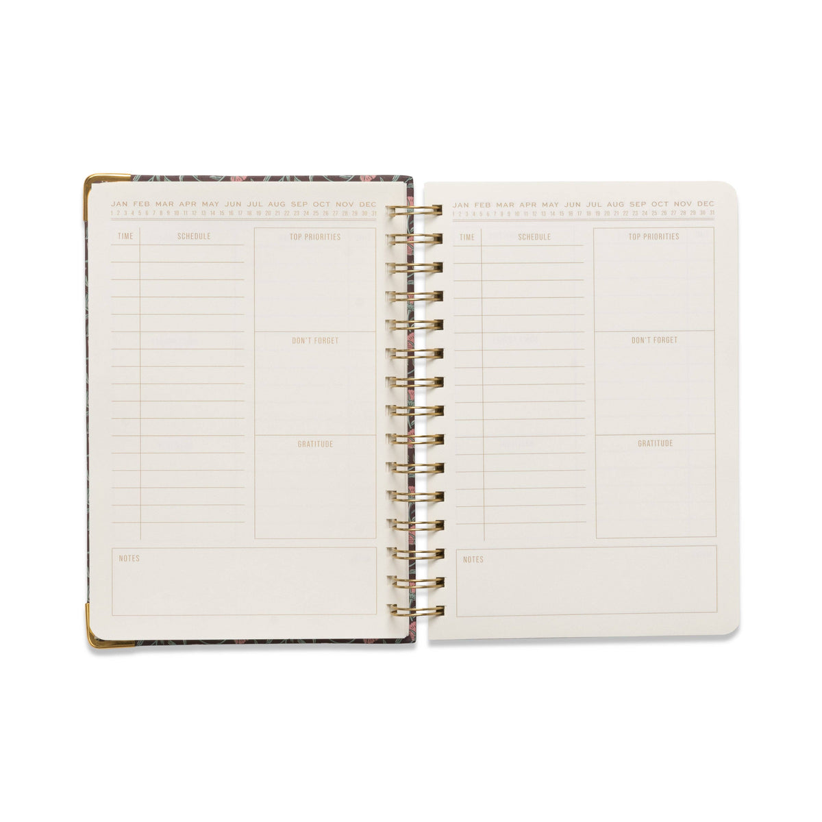 13 Month Perpetual Planner - Burgundy Vintage Floral
