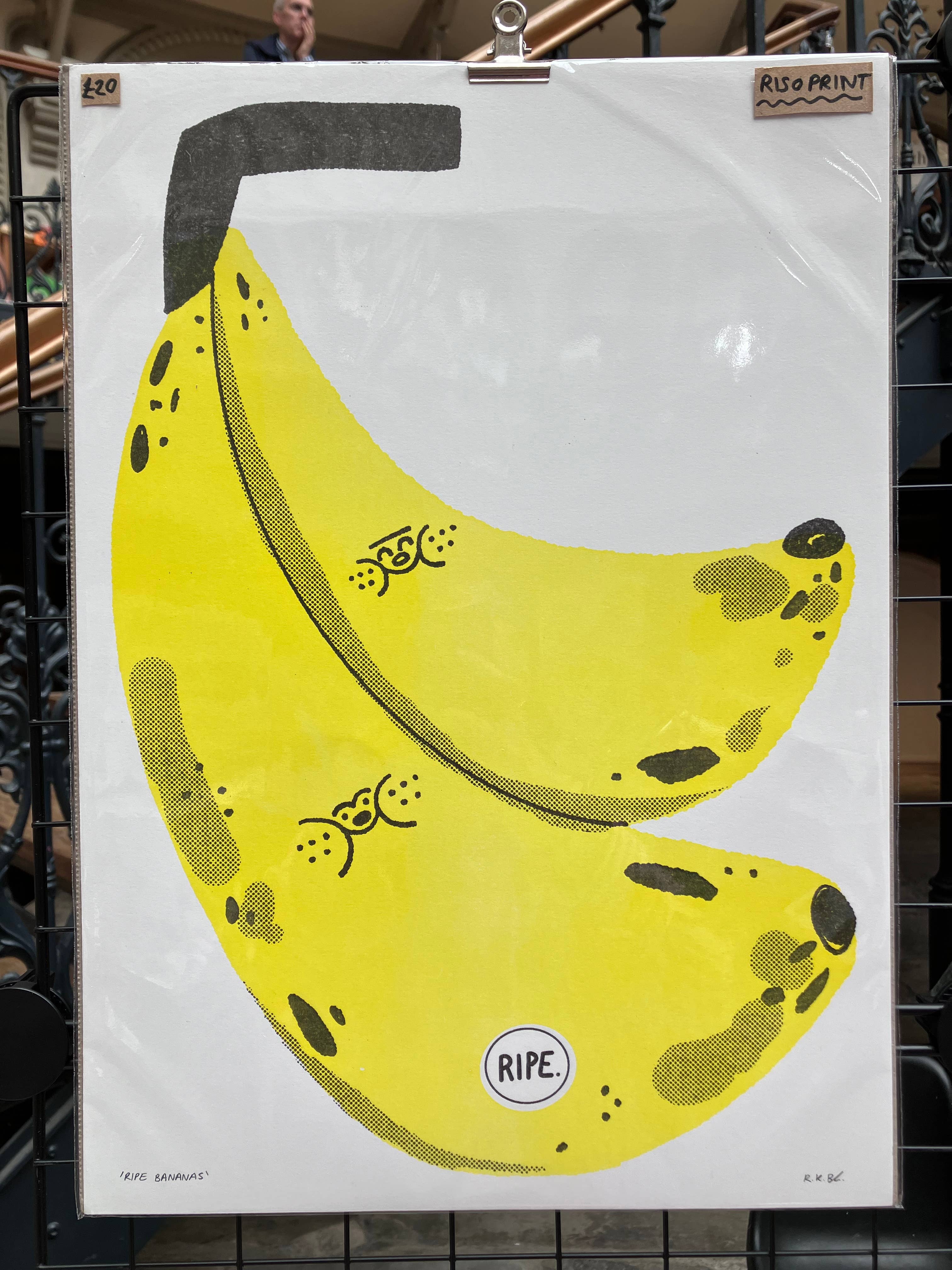 Ripe Bananas A3 Riso Print