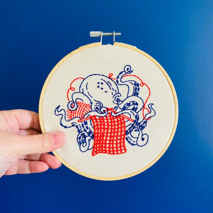 Industrious Octopus Complete Embroidery Kit