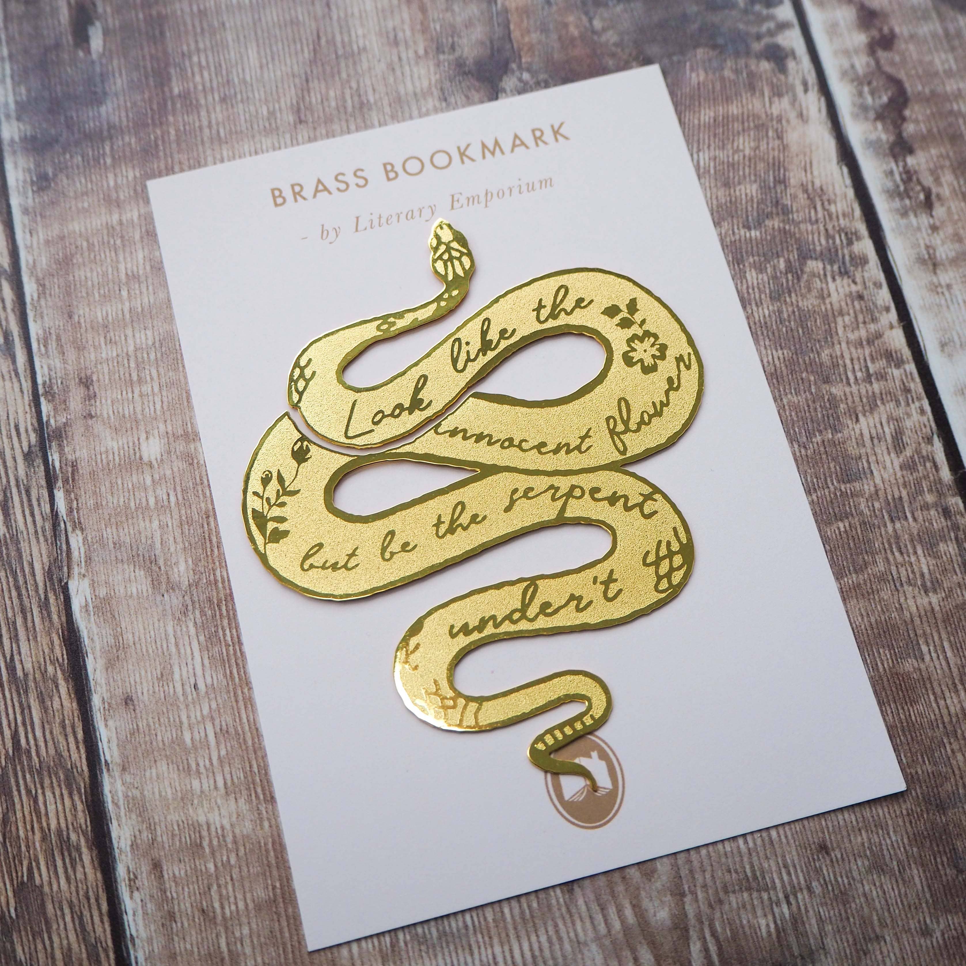 Shakespeare Lady Macbeth Serpent Brass Bookmark