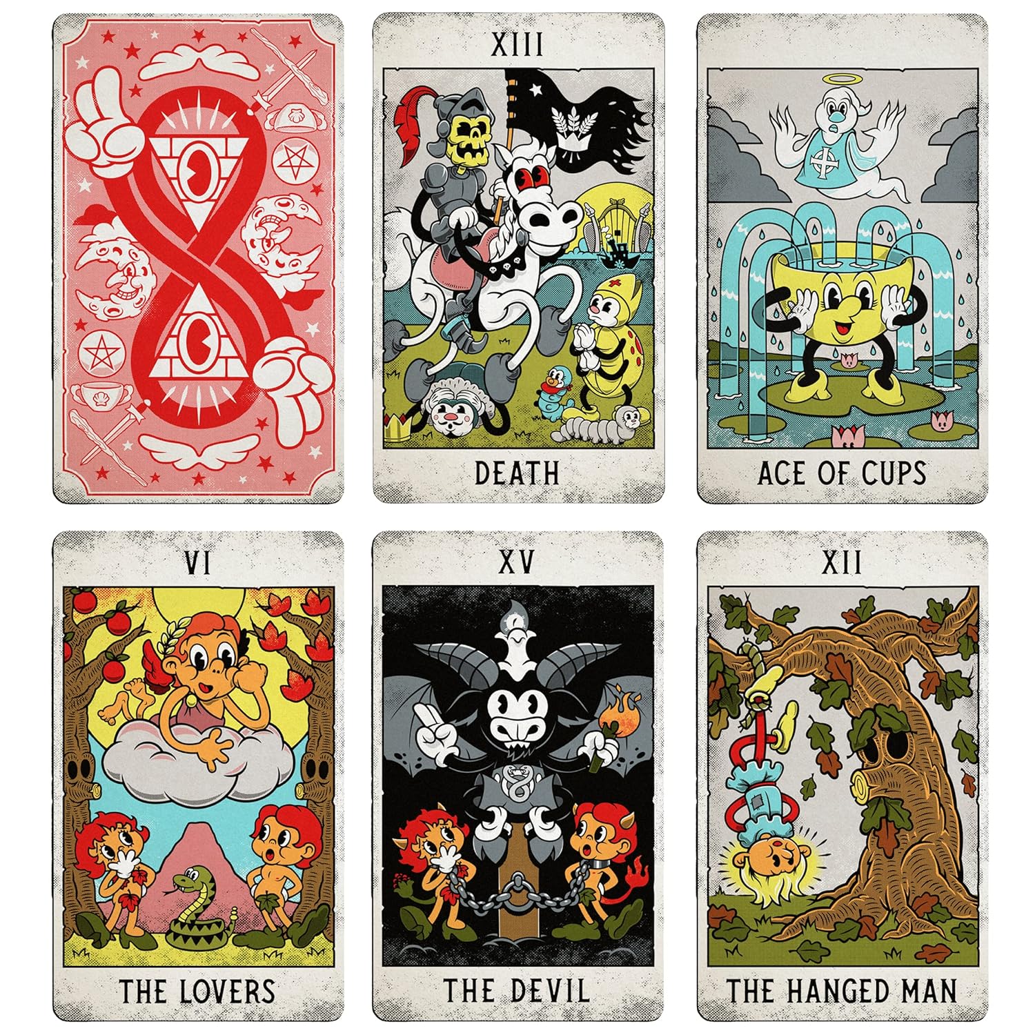 Mystical Medleys: A Vintage Cartoon Tarot