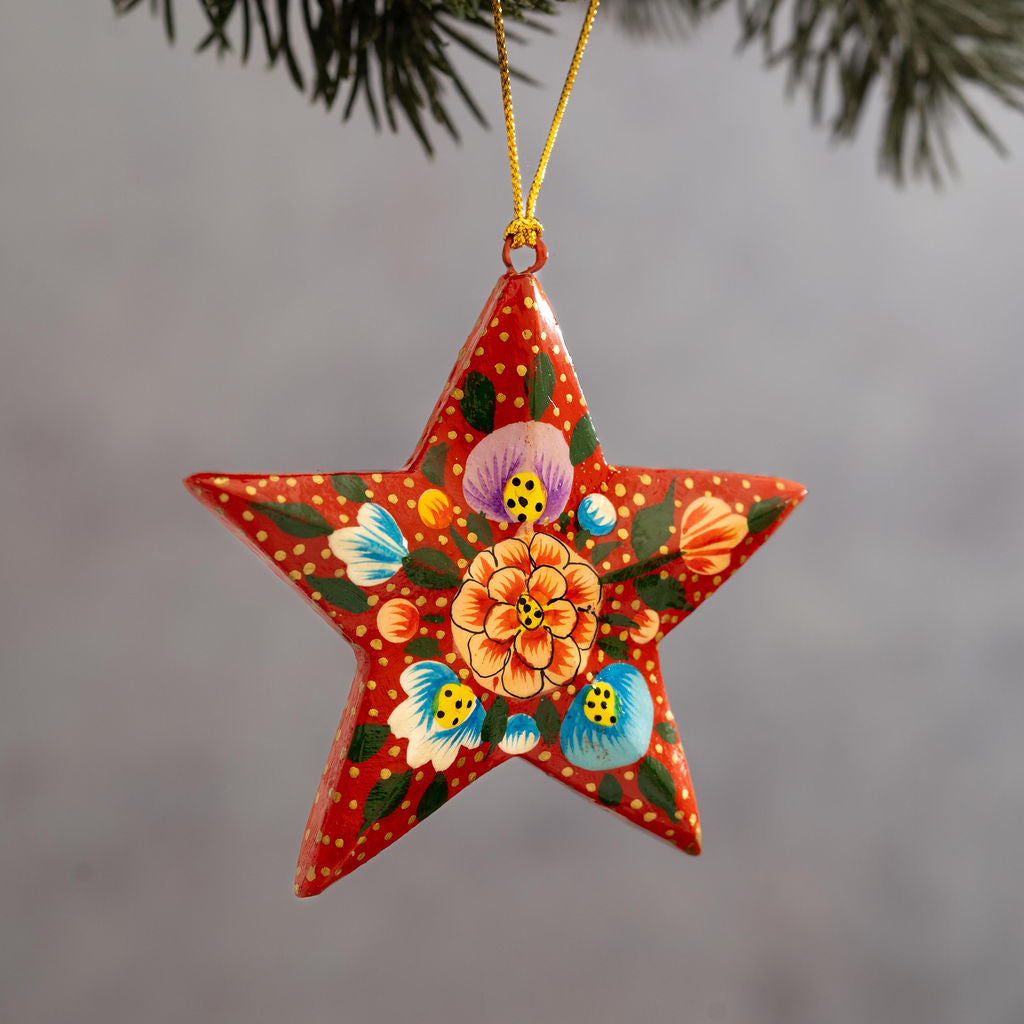 Red Indian Mini Star Bauble