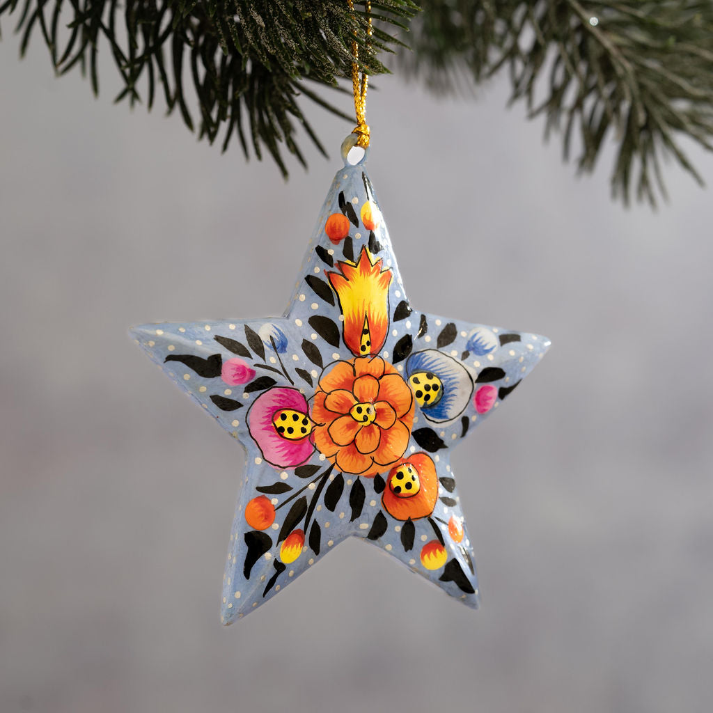 Blue Indian Mini Star Bauble