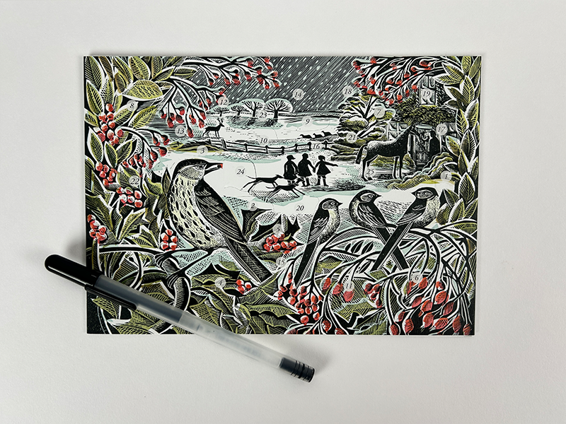 Holly Hedge Advent Card
