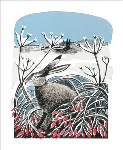 Winter Hare by Angela Harding Blank Card