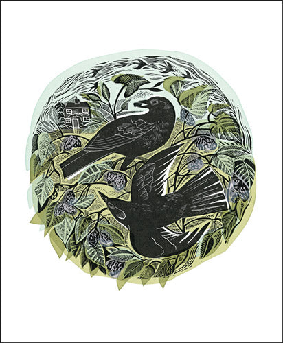 Angela Harding - Blackbirds & Mulberries Blank Card