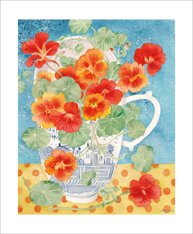 Late Summer Nasturtiums Blank Card