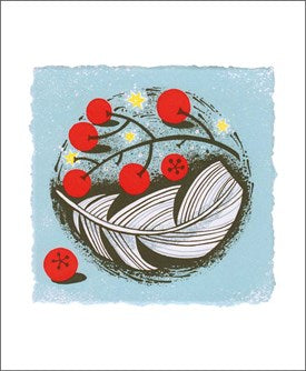 Berries & Feather Blank Card