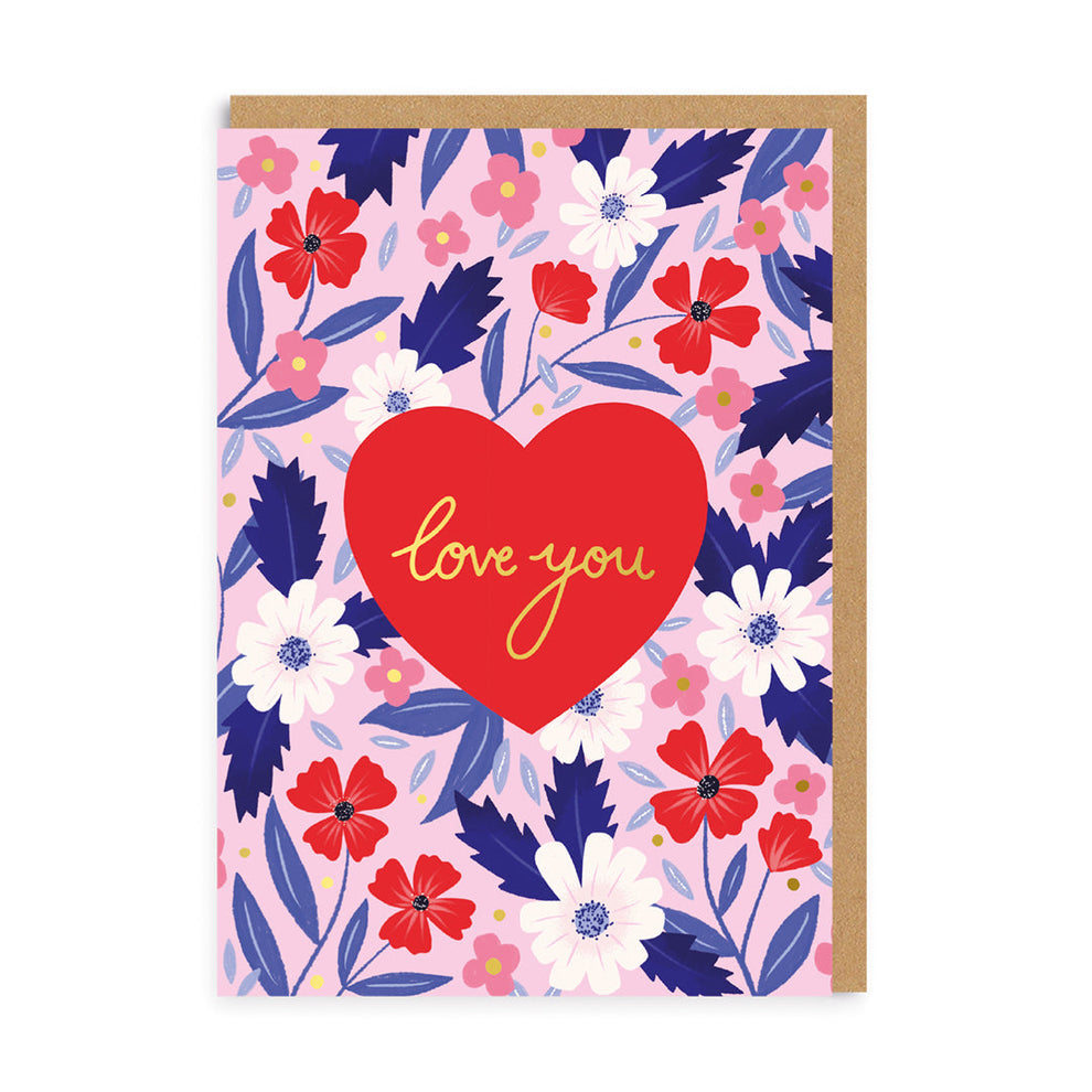 Love You Floral Card