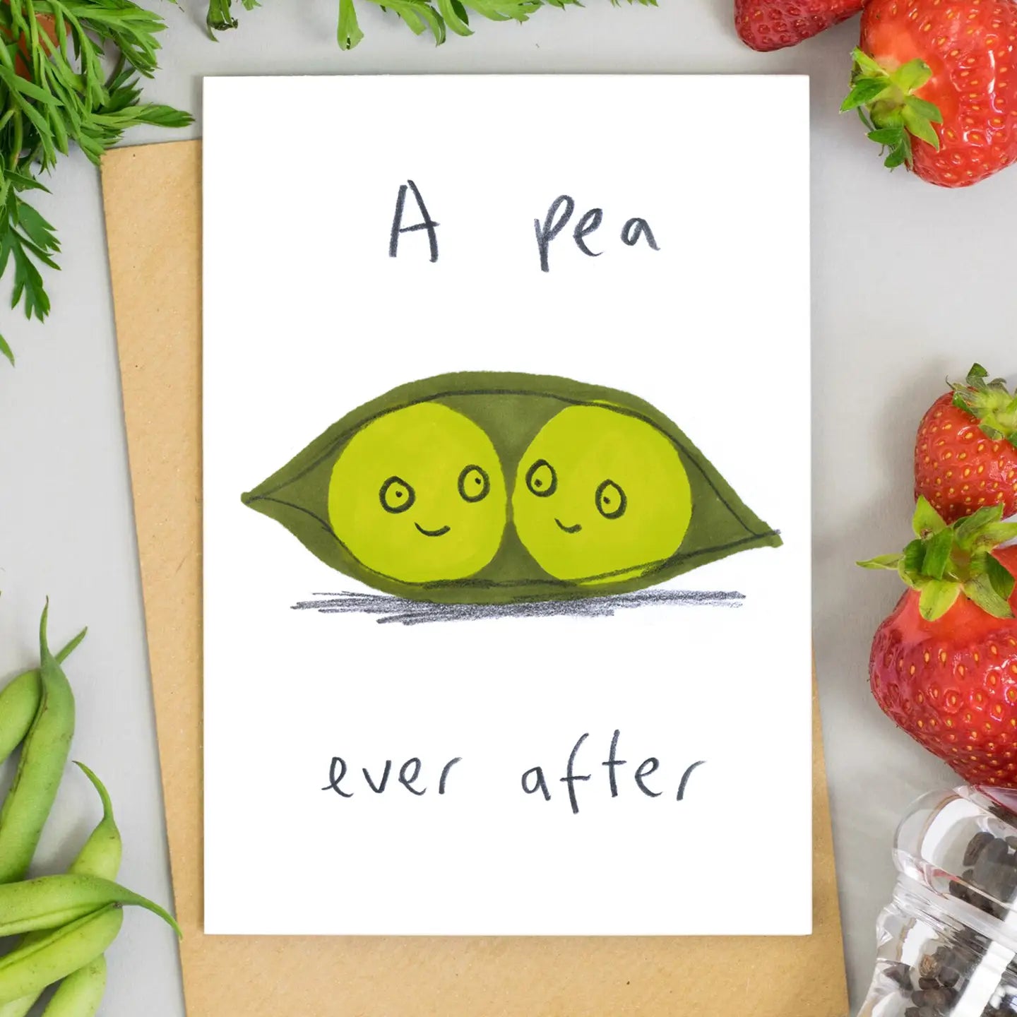 A Pea Ever After Wedding Card