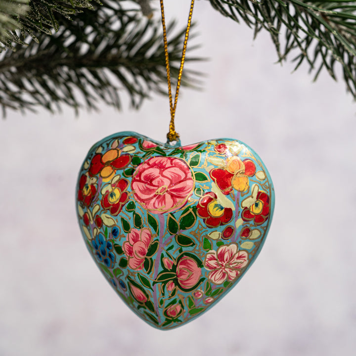 Blue India Hanging Heart Decoration