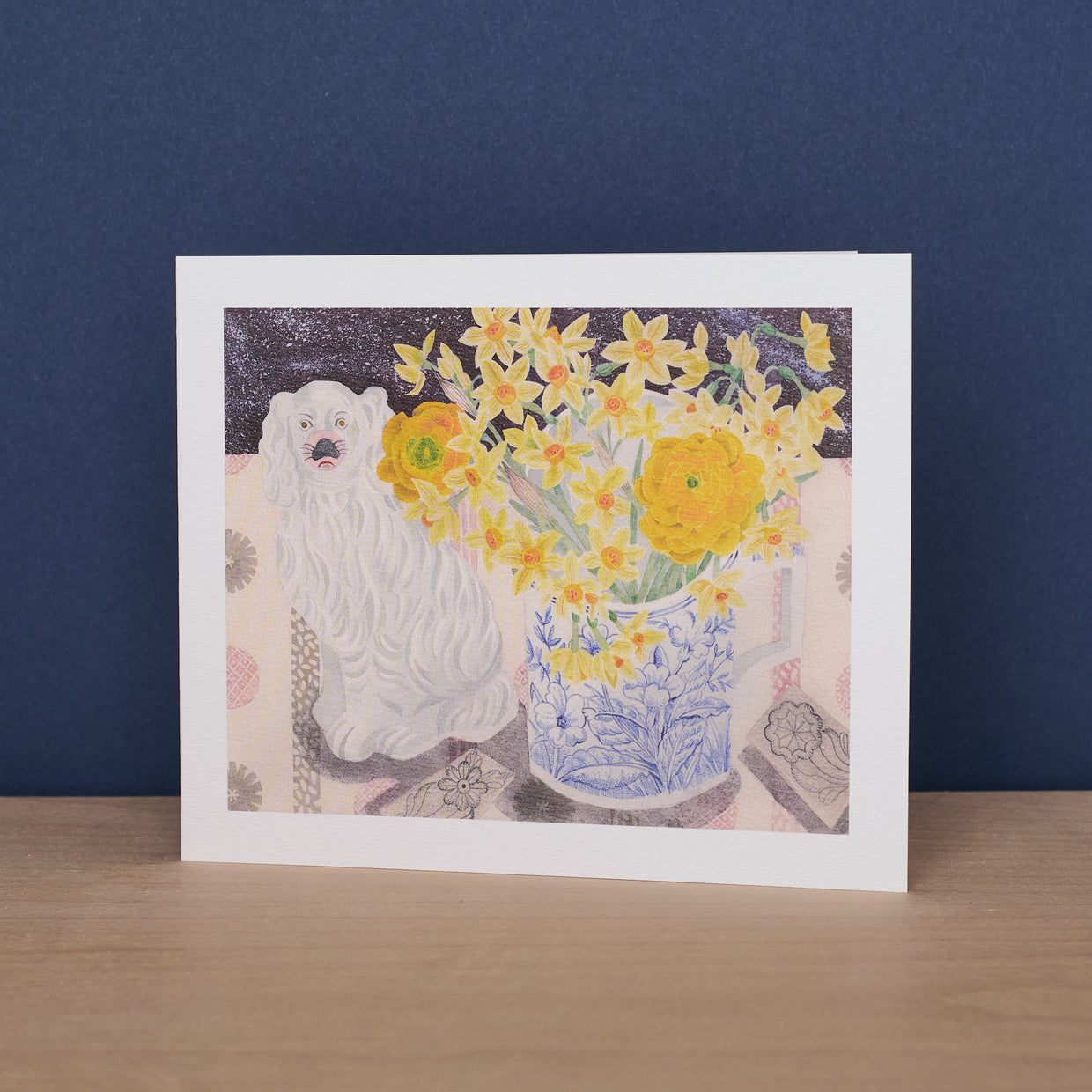 Spey Spring With White Dog Blank Card