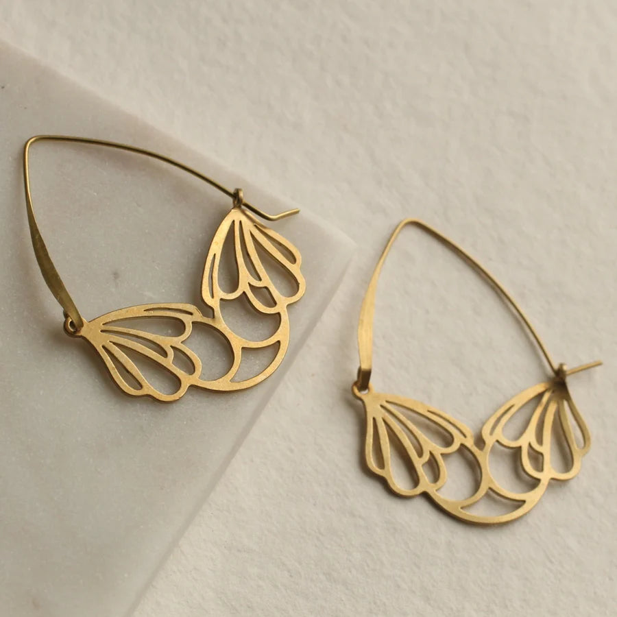 Art Nouveau Flower Hoops