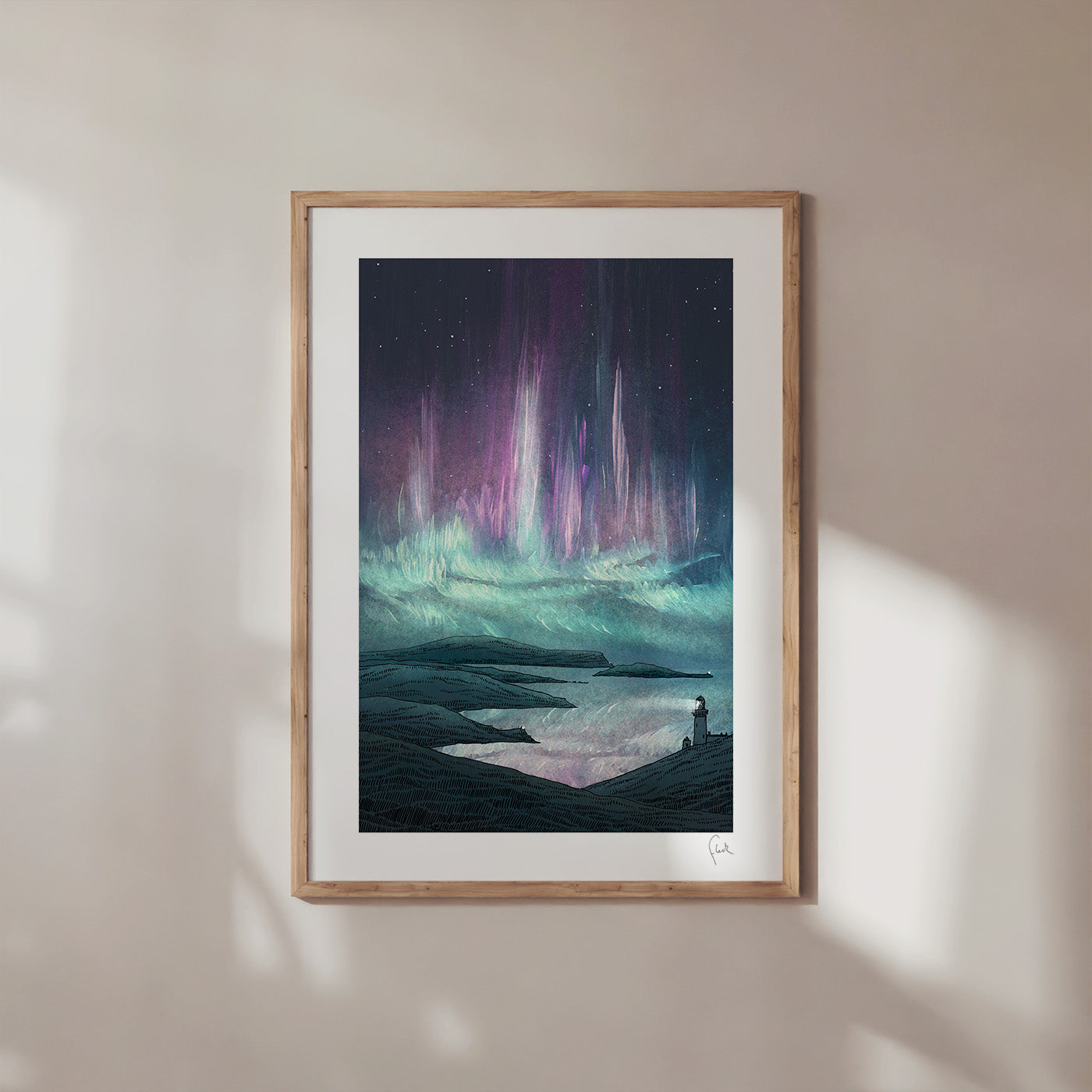 A4 Aurora Coast Art Print