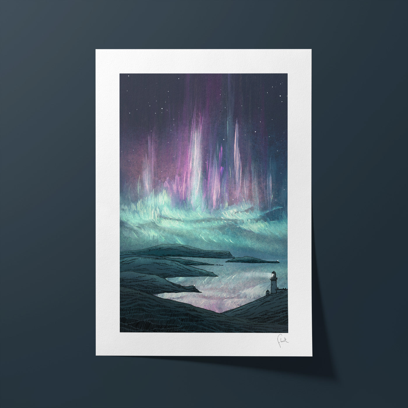 A4 Aurora Coast Art Print