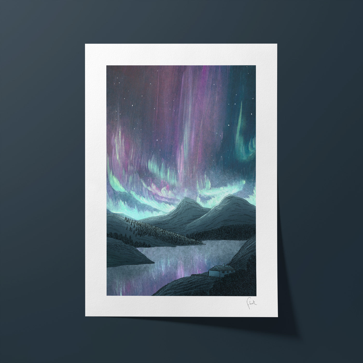 A4 Aurora Highlands Art Print