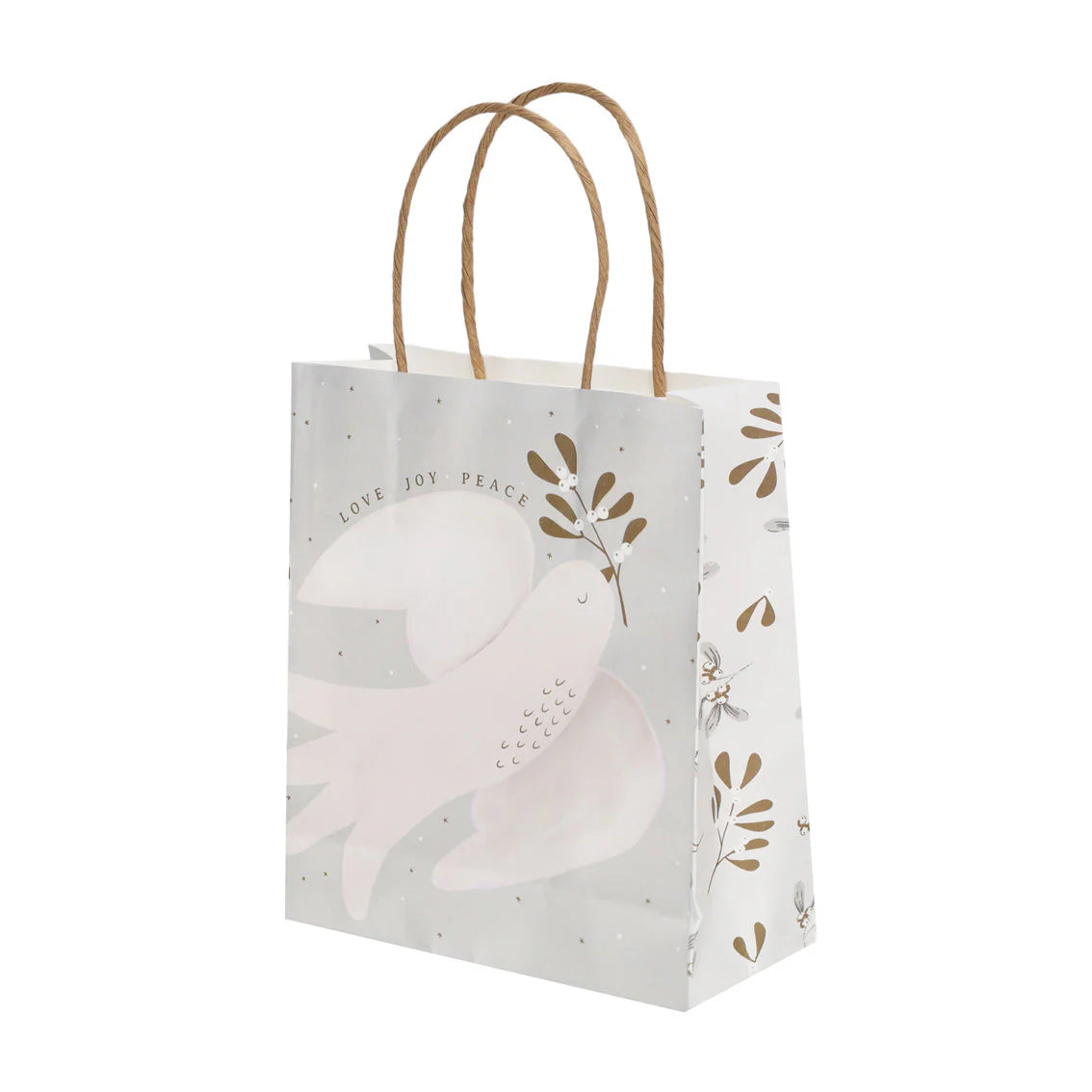 Mistletoe White Christmas Paper Gift Bag