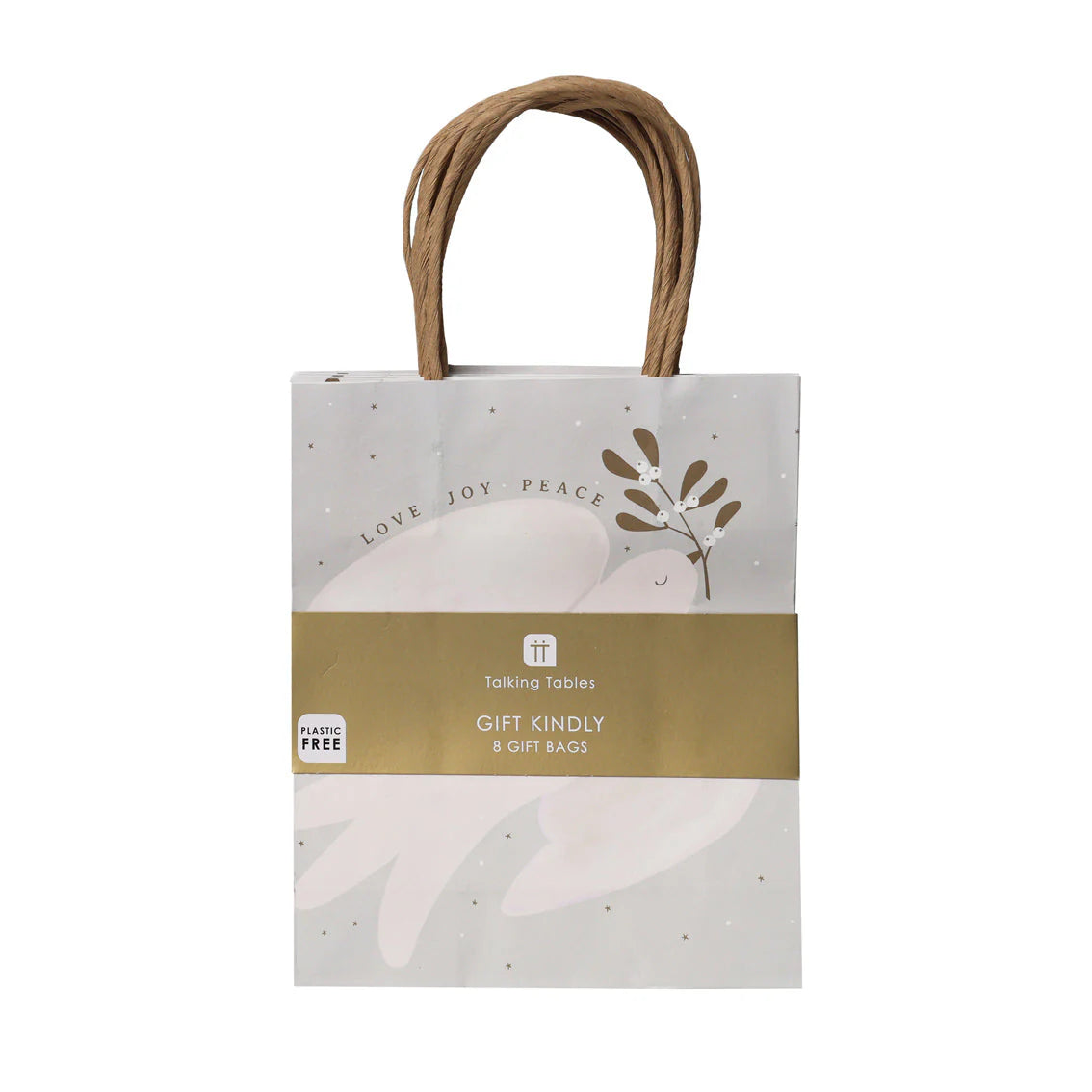 Mistletoe White Christmas Paper Gift Bag