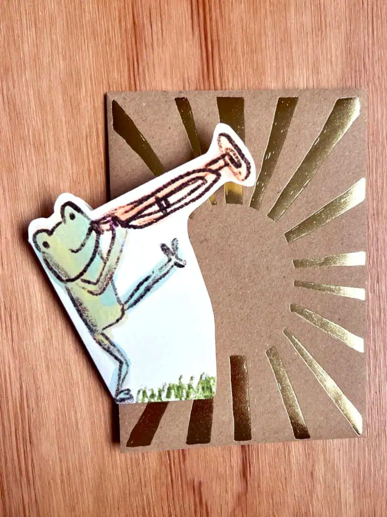 Frog Trumpet Birthday Card