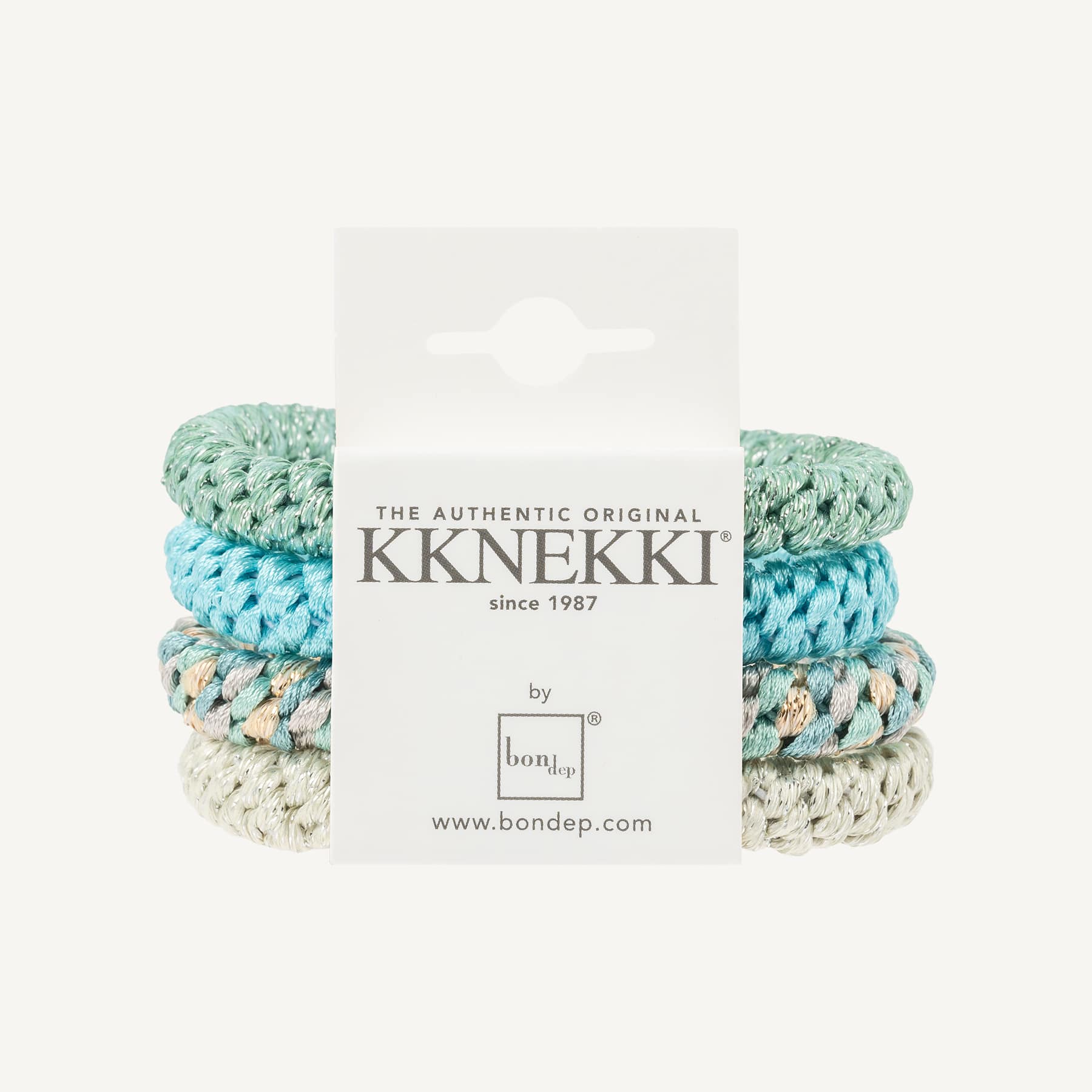 Set Of 4 Shades Of Pale Green Kknekki Hair Ties