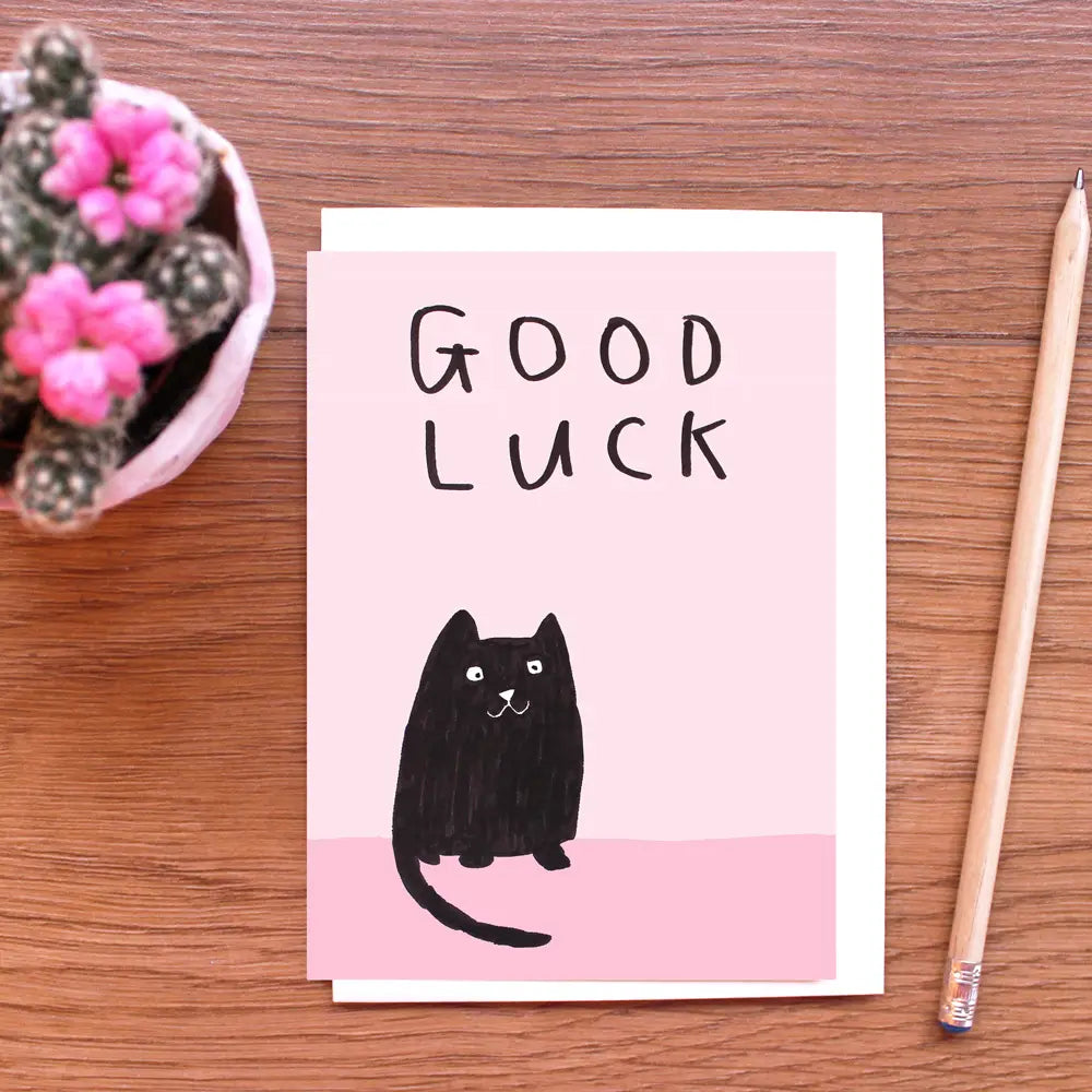 Black Cat Good Luck Card