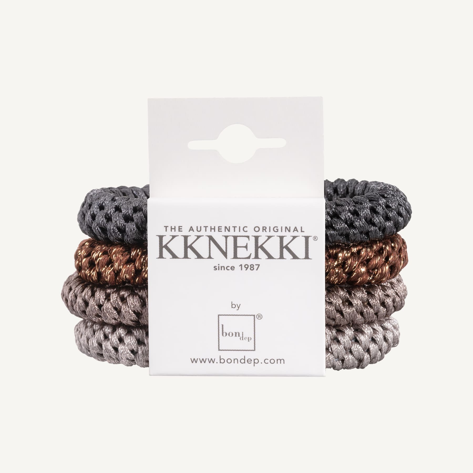 Set Of 4 Shades Of Brown Kknekki Hair Ties