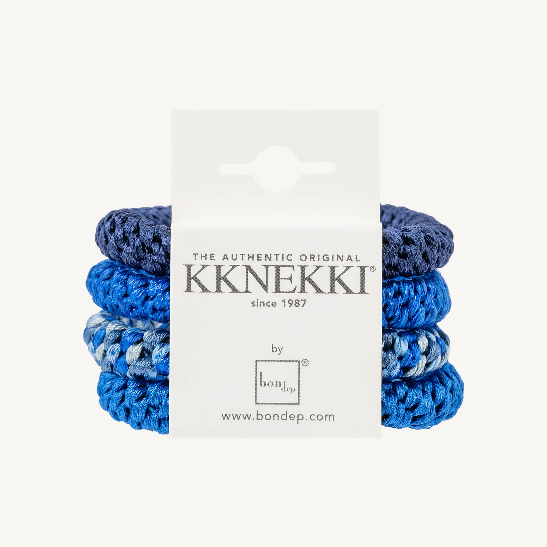 Set Of 4 Shades Of Blue Glitter Kknekki Hair Ties