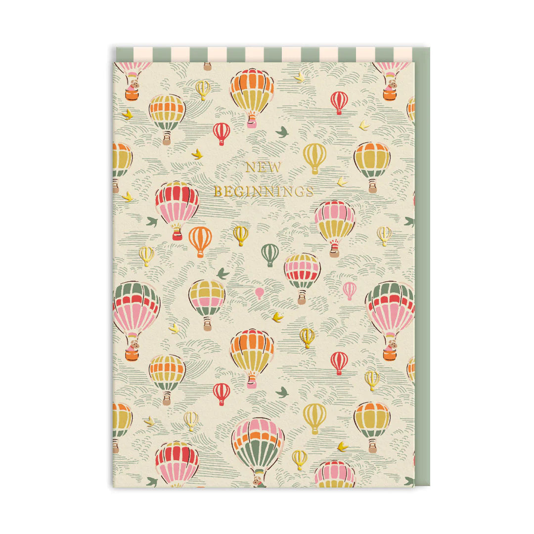 Hot Air Balloons New Beginnings Card