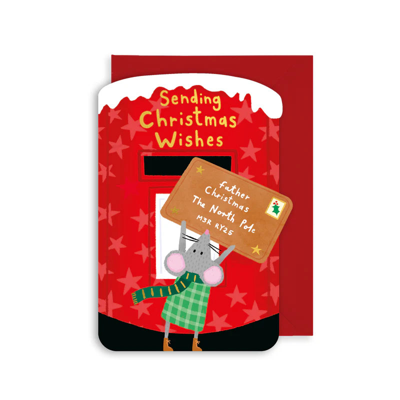 Mouse Christmas Post Die-Cut Card
