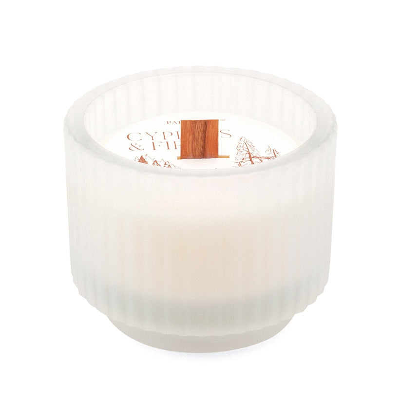 Cypress & Fir Frosted Glass Candle