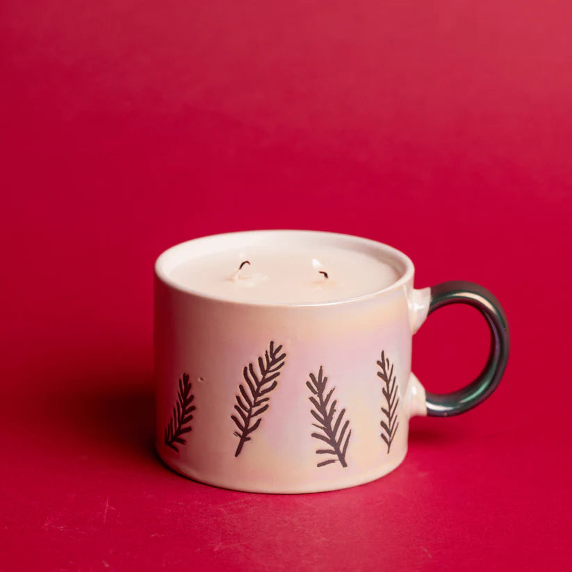 Cypress & Fir White Ceramic Mug Candle